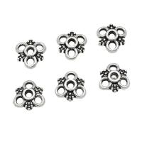 Zinc Alloy Bead Caps, Flower, antique silver color plated, DIY & hollow, 10mm, Approx 