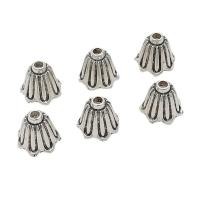 Zinc Alloy Bead Caps, Flower, antique silver color plated, DIY Approx 