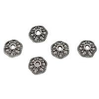 Zinc Alloy Bead Caps, Flower, antique silver color plated, DIY & hollow, 7mm, Approx 