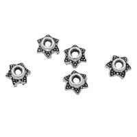 Zinc Alloy Bead Caps, Flower, antique silver color plated, DIY, 7mm, Approx 
