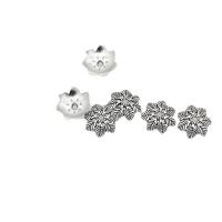 Perles en alliage zinc, alliage de zinc, fleur, Plaqué de couleur d'argent, DIY, 15mm, Environ Vendu par sac
