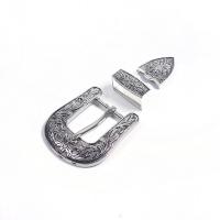 alliage de zinc Boucle de ceinture, Placage de couleur platine, trois pièces & DIY & noircir, 26mm é, Vendu par fixé
