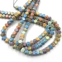 Regenbogen Jaspis Perle, Quadrat, DIY & verschiedene Größen vorhanden & facettierte, gemischte Farben, Länge:ca. 15.35 ZollInch, verkauft von Strang