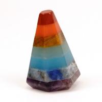Драгоценный камень украшения, Полудрагоценный камень, Коническая, полированный, Лоскутное, разноцветный продается PC
