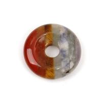 Mixed Gemstone Pendants, Donut, polished, patchwork & Unisex, mixed colors 