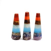 Gemstone Decoration, Conical, polished, patchwork, mixed colors 