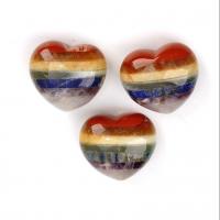 Décoration de pierre perles, pierre gemme, coeur, poli, Patchwork, couleurs mélangées Vendu par PC