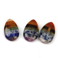 Gemstone Decoration, Teardrop, polished, patchwork, mixed colors 