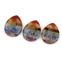 Полудрагоценный камень камень с большим пальцем, Каплевидная форма, полированный, Лоскутное & Массаж, разноцветный продается PC