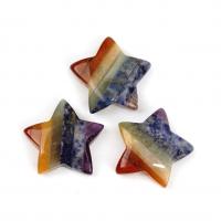 Gemstone Decoration, Star, polished, patchwork, mixed colors 