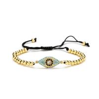 Evil Eye Jewelry Bracelet, Brass, plated, Unisex & adjustable & micro pave cubic zirconia 25mm cm 