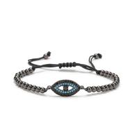 Evil Eye Schmuck Armband, Messing, blöser Blick, plattiert, unisex & einstellbar & Micro pave Zirkonia, keine, 20mm, Länge:16-21 cm, verkauft von PC