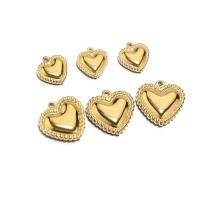 pendentifs de cœur en inox , Acier inoxydable 304, coeur, Placage, DIY & normes différentes pour le choix, plus de couleurs à choisir Vendu par sac