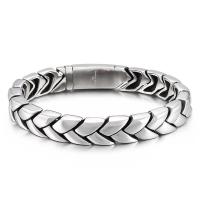 Titanium Steel Bracelet, polished, fashion jewelry & for man, 11mm Approx 8.66 Inch 