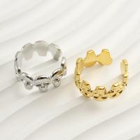 304 Stainless Steel Cuff Finger Ring, Skull, Vacuum Ion Plating, fashion jewelry & for woman 9mm 