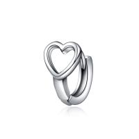 Titanium Steel Earrings, Heart, Vacuum Ion Plating, fashion jewelry & for woman, silver color 