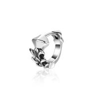 Titanium Steel Huggie Hoop Earring, polished, fashion jewelry & Unisex & blacken, silver color 