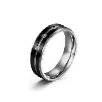 Нержавеющая сталь Rhinestone палец кольцо, Нержавеющая сталь 304, Кольцевая форма, полированный, ювелирные изделия моды & Мужская & разный размер для выбора & со стразами, 6mm, размер:8-13, продается PC