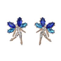 Zinc Alloy Rhinestone Stud Earring, Spirit, gold color plated, fashion jewelry & for woman & with rhinestone 