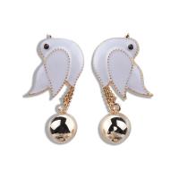 Enamel Zinc Alloy Drop Earring, Bird, gold color plated, fashion jewelry & for woman 