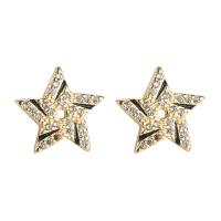 Cubic Zirconia Micro Pave Brass Earring, gold color plated & micro pave cubic zirconia & for woman & enamel, gold 