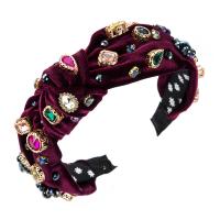 Hair Bands, Cloth, with Glass Rhinestone & Zinc Alloy, handmade, for woman 