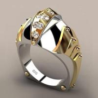 Zinc Alloy Finger Ring, plated & for man & with rhinestone, US Ring 