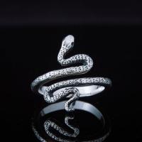 Латунь Манжеты палец кольцо, Змея, покрытый платиной, разный размер для выбора & Женский, 22mm, размер:6-10, продается PC