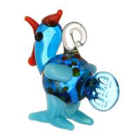 Tier Murano Anhänger, Lampwork, Vogel, DIY, blau, 28x28x14mm, Bohrung:ca. 2.5mm, 100PCs/Tasche, verkauft von Tasche