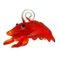 Animal Lampwork Pendants, Lobster, DIY, red Approx 2.5mm 