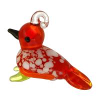 Animal Lampwork Pendants, Bird, DIY, red Approx 2mm 