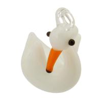 Animal Lampwork Pendants, Swan, DIY, white 