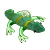 Animal Lampwork Pendants, Lizard, DIY, green Approx 3mm 