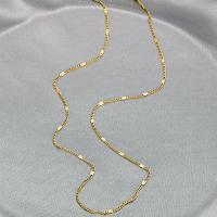 Titanium Steel Chain Necklace, Vacuum Plating, for woman, golden Approx 17.71 Inch 