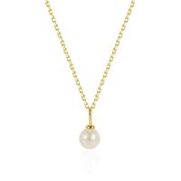 Sterling Silver Pearl Necklace, 925 Sterling Silver, with Freshwater Pearl, with 1.96 inch extender chain, plated, for woman Approx 15.75 Inch 