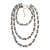 collier de Stras en alliage Zinc, alliage de zinc, bijoux de mode & multicouche & pour femme & avec strass, plus de couleurs à choisir Environ 29.53 pouce, Vendu par PC