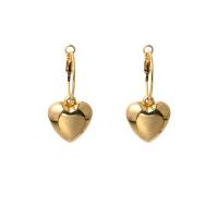 Huggie Hoop Drop Earring, Zinc Alloy, Heart, plated, fashion jewelry & for woman 