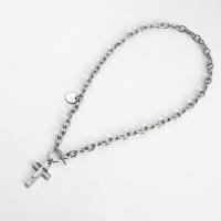Zinc Alloy Necklace, with Acrylic, Cross, plated, fashion jewelry & for woman 30mm cm 