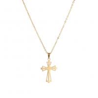 Stainless Steel Jewelry Necklace, 304 Stainless Steel, with 5 extender chain, Cross, plated, fashion jewelry & Unisex cm 