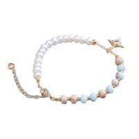 Gemstone Bracelets, Koreite, with Freshwater Pearl & Brass, handmade, fashion jewelry & for woman cm 