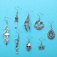 Zinc Alloy Drop Earring, antique silver color plated & for woman Approx 