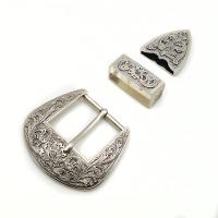 alliage de zinc Boucle de ceinture, Plaqué de couleur d'argent, trois pièces & DIY & styles différents pour le choix & noircir, plus de couleurs à choisir   Vendu par PC