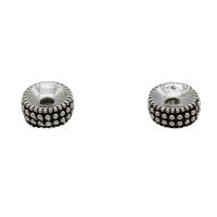 Perles intercalaires en alliage de zinc, Plat rond, Plaqué de couleur d'argent, DIY Environ Vendu par sac