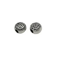 Zinc Alloy Jewelry Beads, Flat Round, antique silver color plated, DIY Approx 