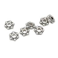 Perles intercalaires en alliage de zinc, fleur, Plaqué de couleur d'argent, DIY, 8mm, Environ Vendu par sac