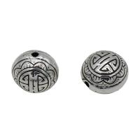 Zinc Alloy Jewelry Beads, Flat Round, antique silver color plated, DIY Approx 