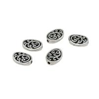 Zinc Alloy Jewelry Beads, Oval, antique silver color plated, DIY Approx 