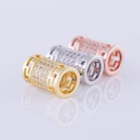 Brass Tube Beads, plated, DIY & micro pave cubic zirconia 