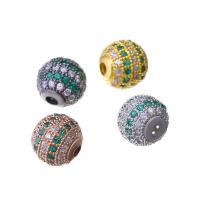 Perles zircon Micro Pave cubes, laiton, Rond, Placage, DIY & pavé de micro zircon, plus de couleurs à choisir, 10mm Environ 2mm, Vendu par PC