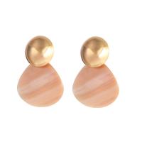 Brass Drop Earring, with Shell, gold color plated, for woman, golden 